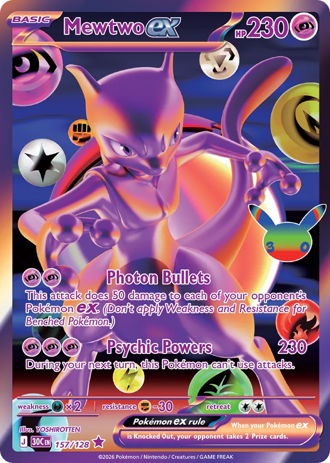 Mewtwo ex (30C 157) – 30th Celebration – Normal