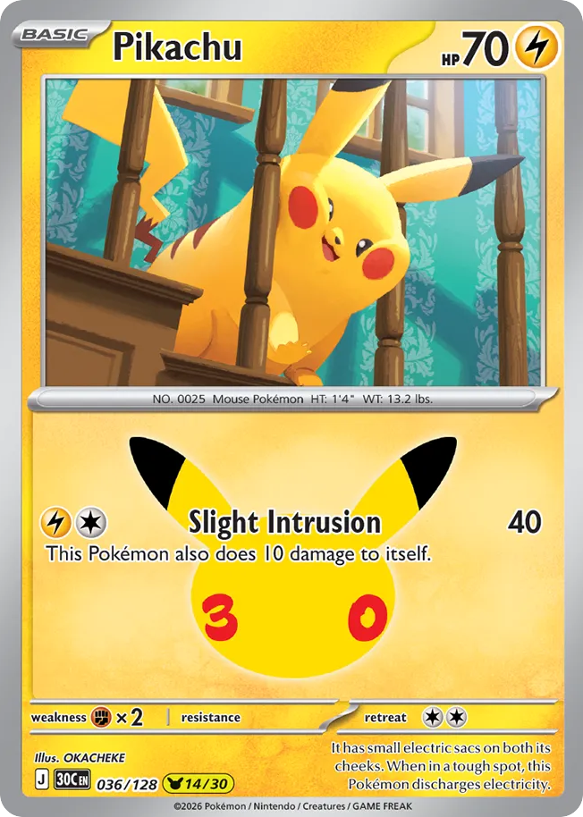 Pikachu (30C 036) – 30th Celebration – Normal