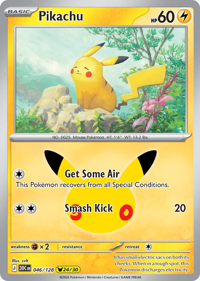Pikachu (30C 046) – 30th Celebration – Normal