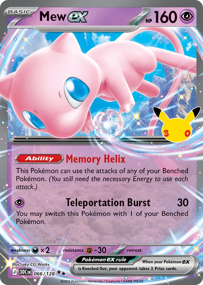 Mew ex (30C 066) – 30th Celebration – Normal