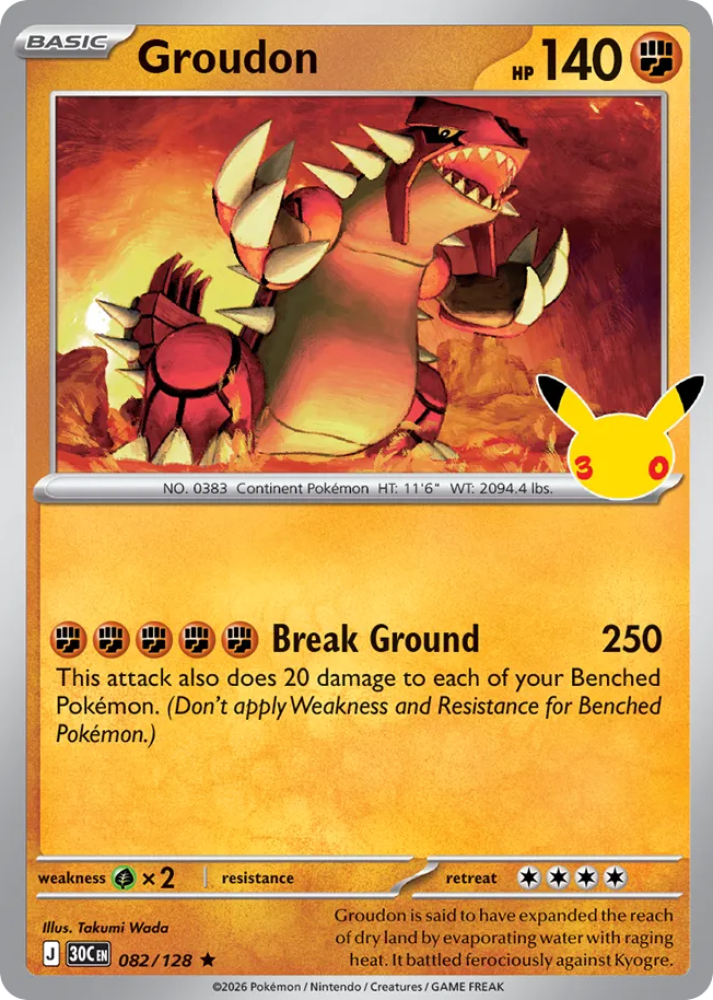 Groudon (30C 082) – 30th Celebration – Normal