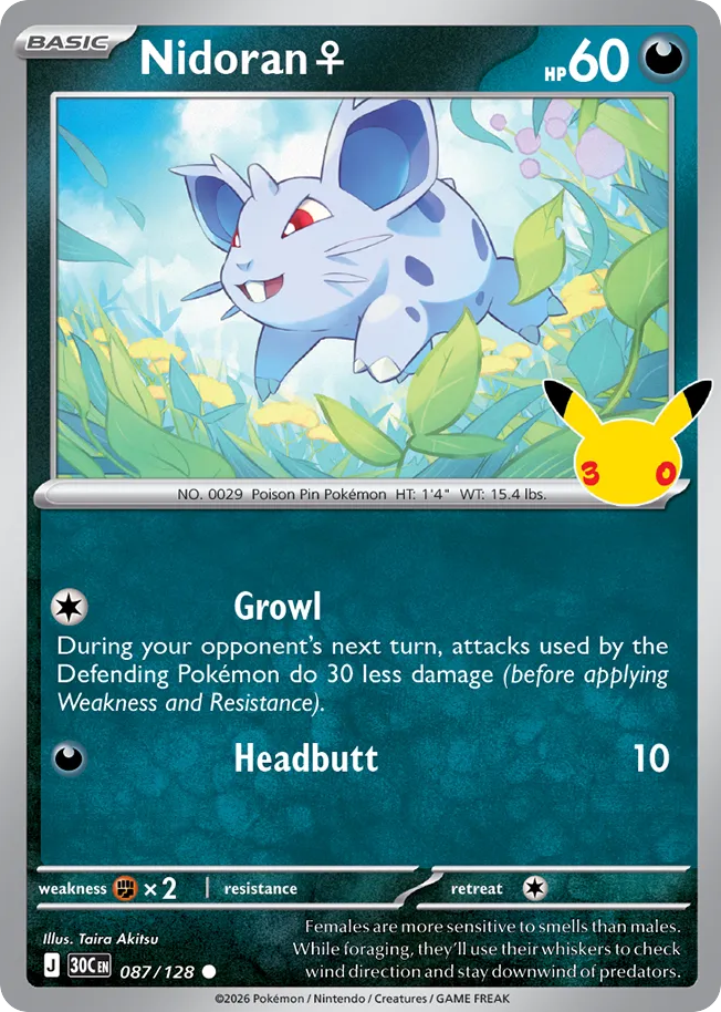 Nidoran ♀ (30C 087) – 30th Celebration – Normal