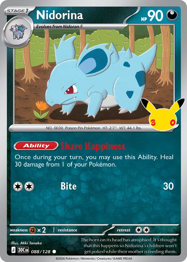 Nidorina (30C 088) – 30th Celebration – Normal