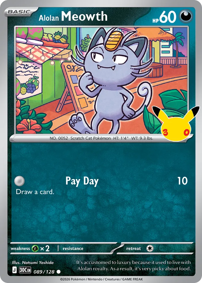 Alolan Meowth (30C 089) – 30th Celebration – Normal