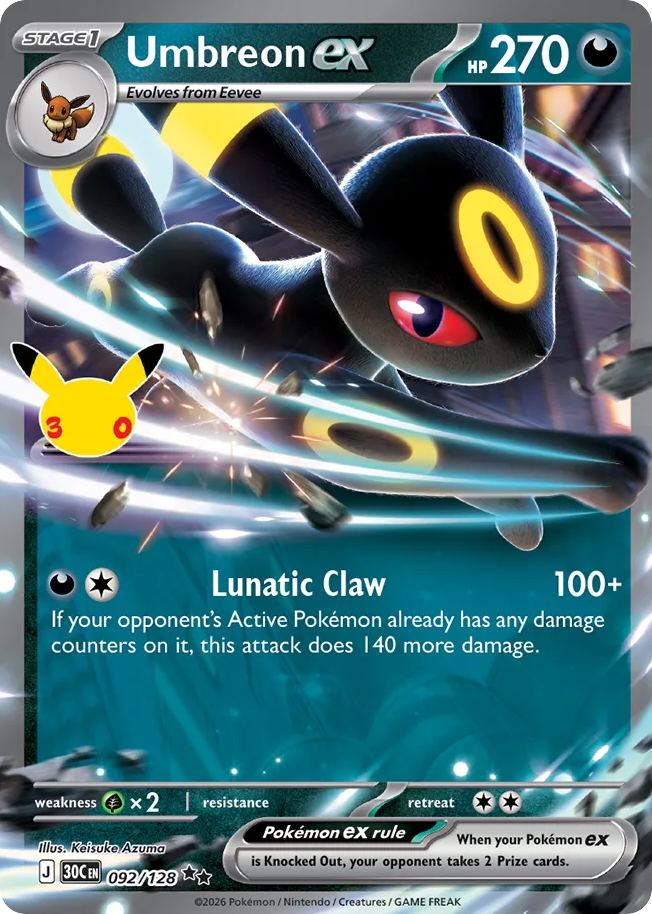Umbreon ex (30C 092) – 30th Celebration – Normal