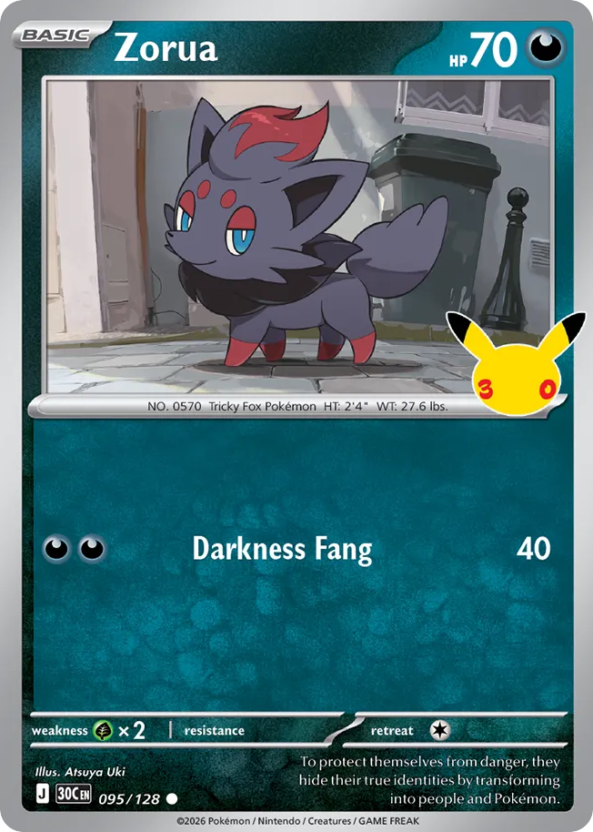 Zorua (30C 095) – 30th Celebration – Normal