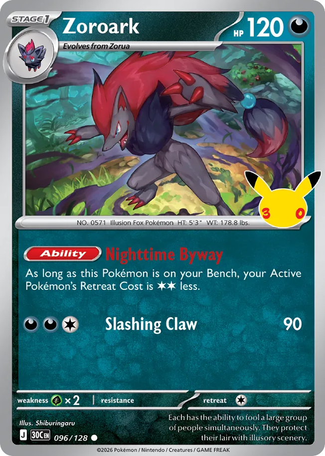 Zoroark (30C 096) – 30th Celebration – Normal