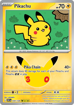 Pikachu 30C 034 #34 – 30th Celebration