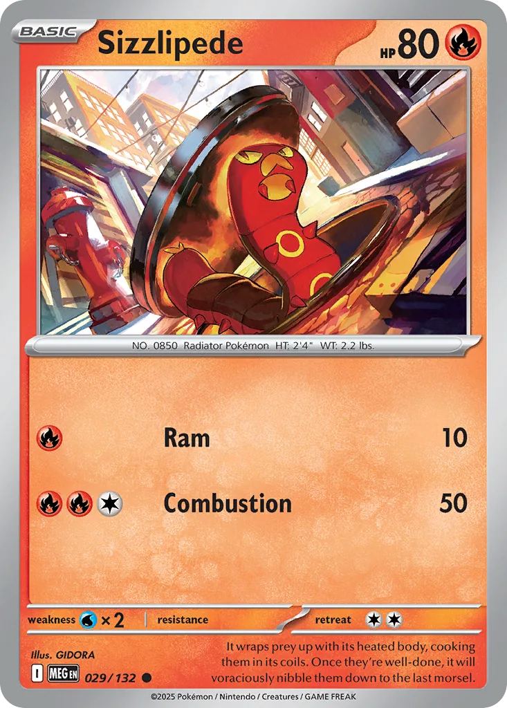 Sizzlipede (MEG 029) – Mega Evolution – Normal