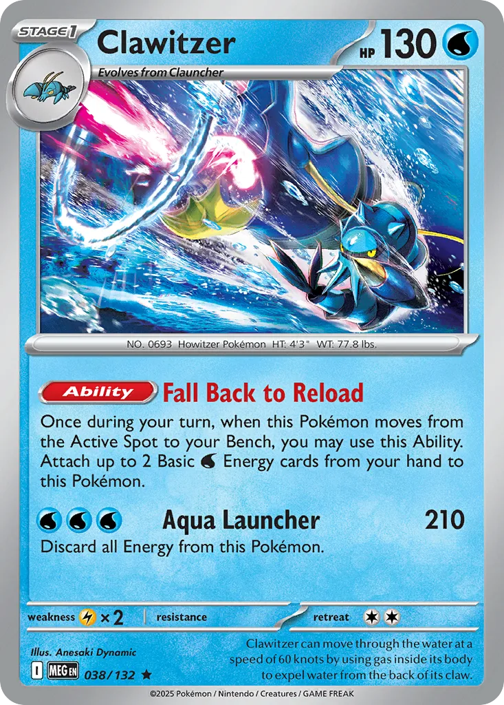 Clawitzer - HOLO (MEG 038) – Mega Evolution – Normal