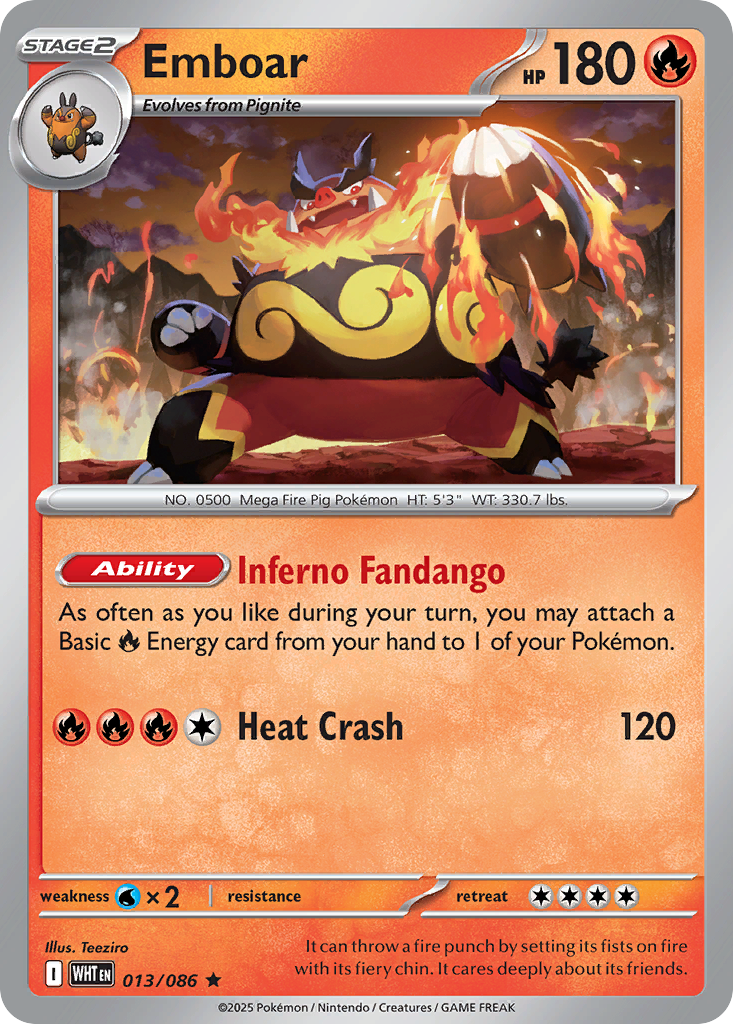Emboar - HOLO • White Flare • Normal