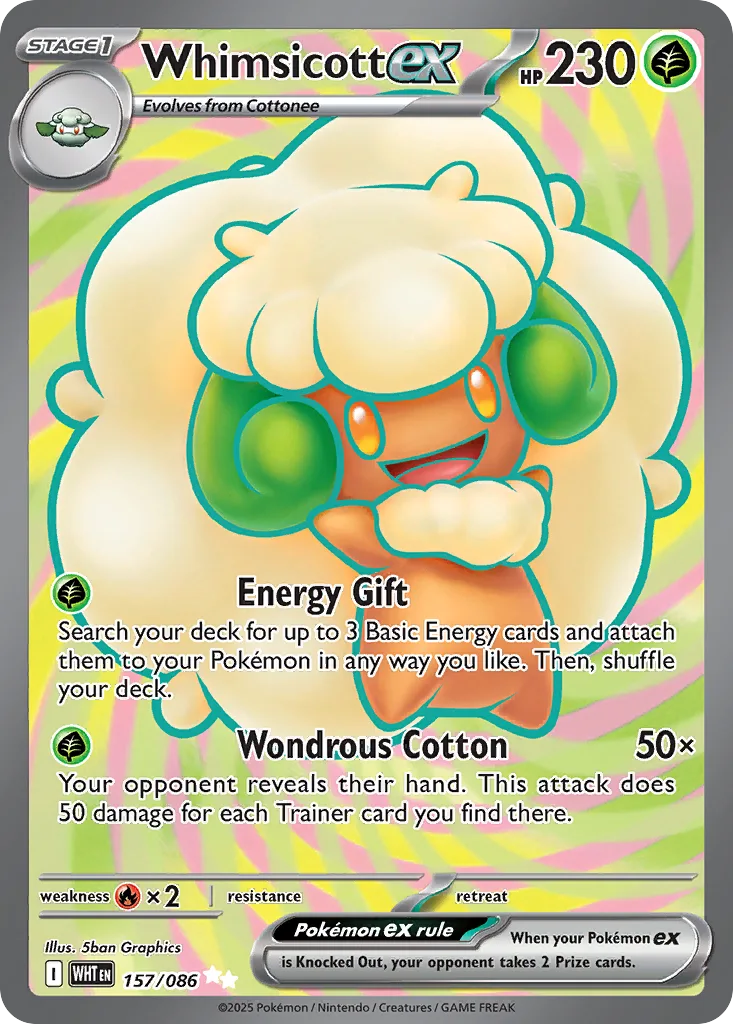 Whimsicott ex (WHT 157) – White Flare – Normal