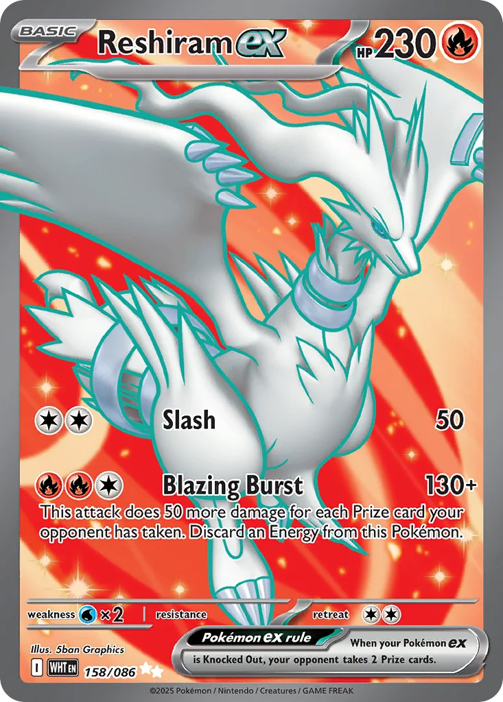 Reshiram ex (WHT 158) – White Flare – Normal