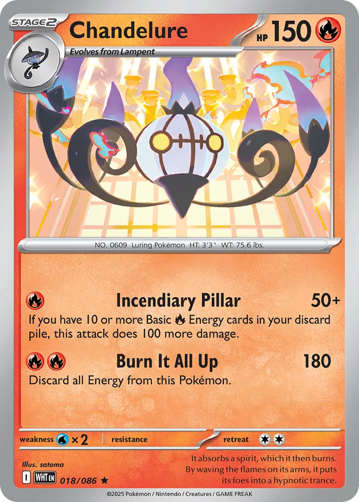 Chandelure - HOLO (WHT 018) – White Flare – Normal