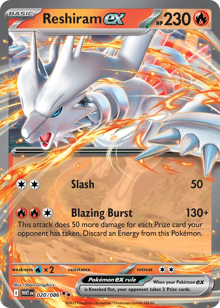 Reshiram ex (WHT 020) – White Flare – Normal