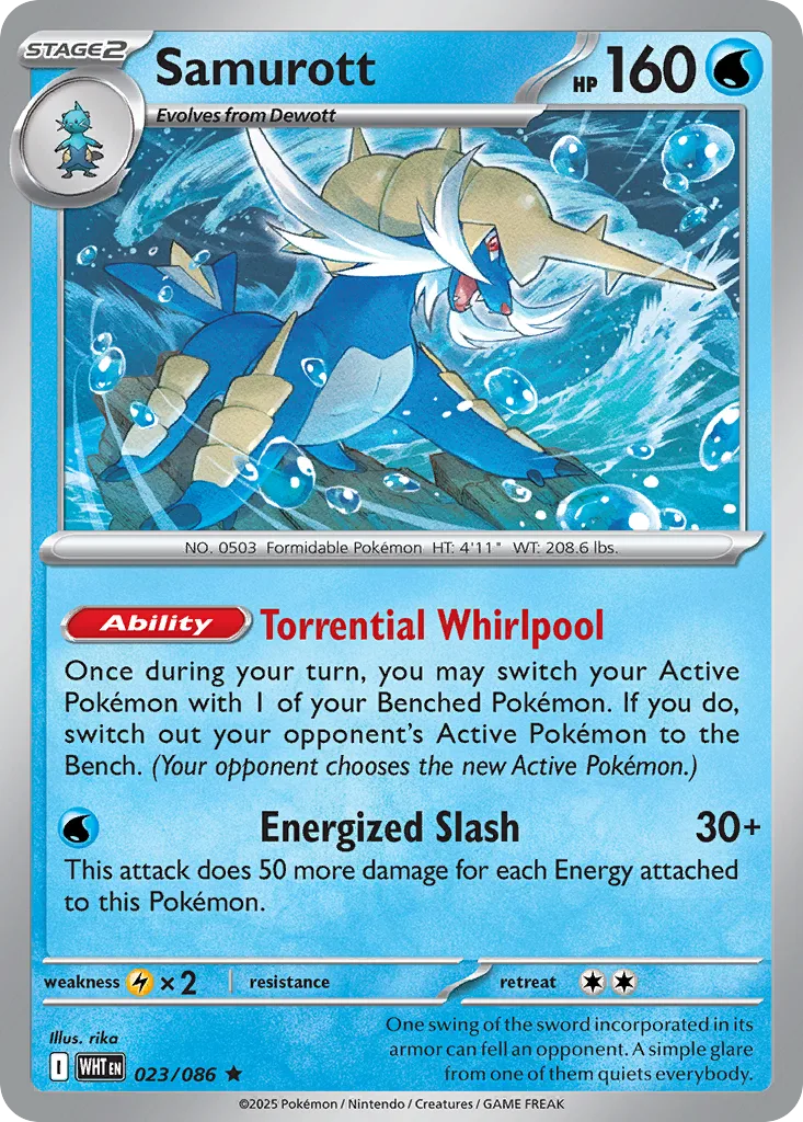 Samurott - HOLO (WHT 023) – White Flare – Normal