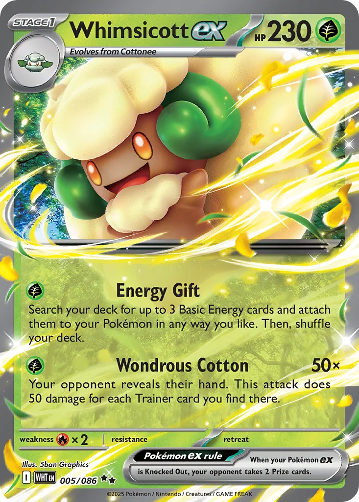 Whimsicott ex (WHT 005) – White Flare – Normal