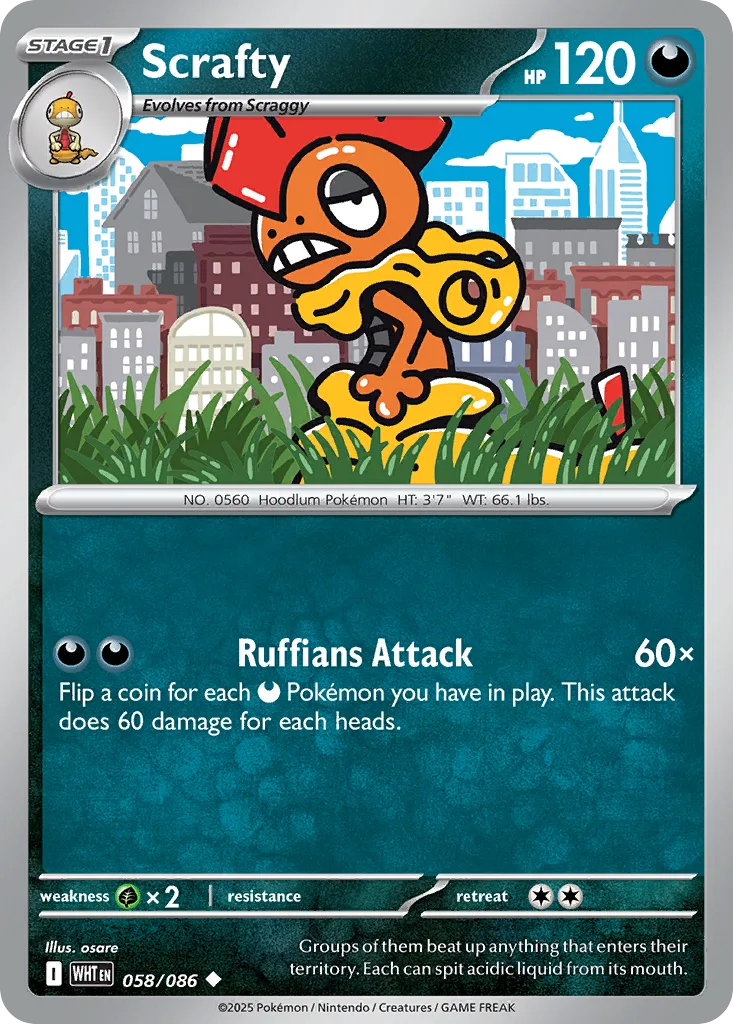 Scrafty (WHT 058) – White Flare – Normal