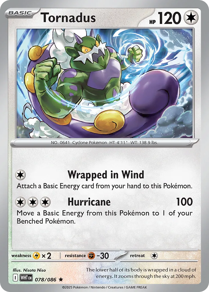 Tornadus - HOLO (WHT 078) – White Flare – Normal