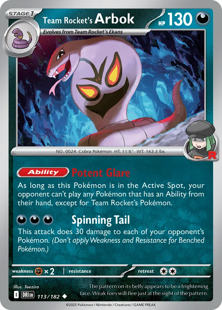 Team Rocket's Arbok (DRI 113) – Destined Rivals – Normal