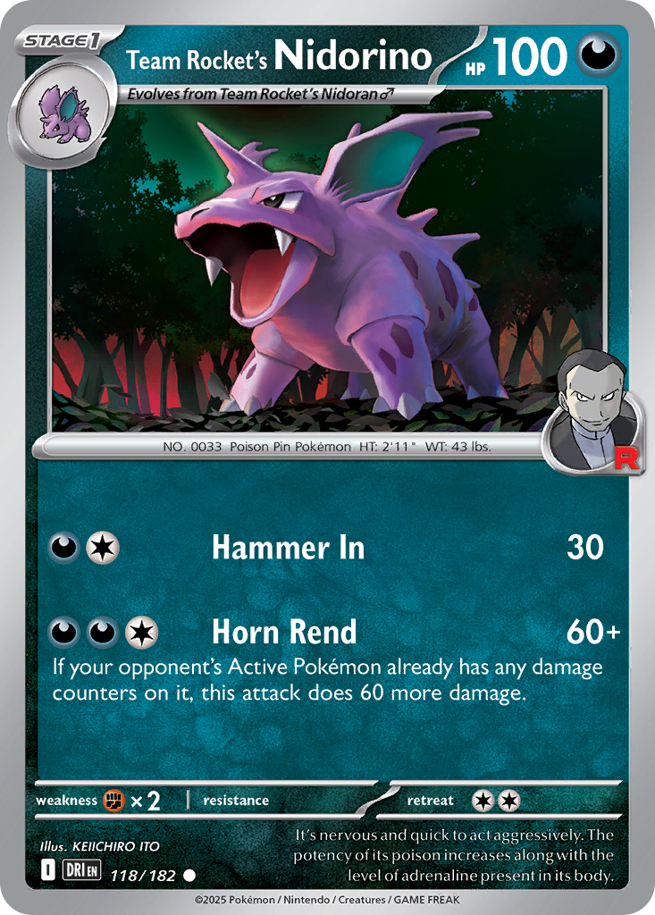 Team Rocket's Nidorino (DRI 118) – Destined Rivals – Normal