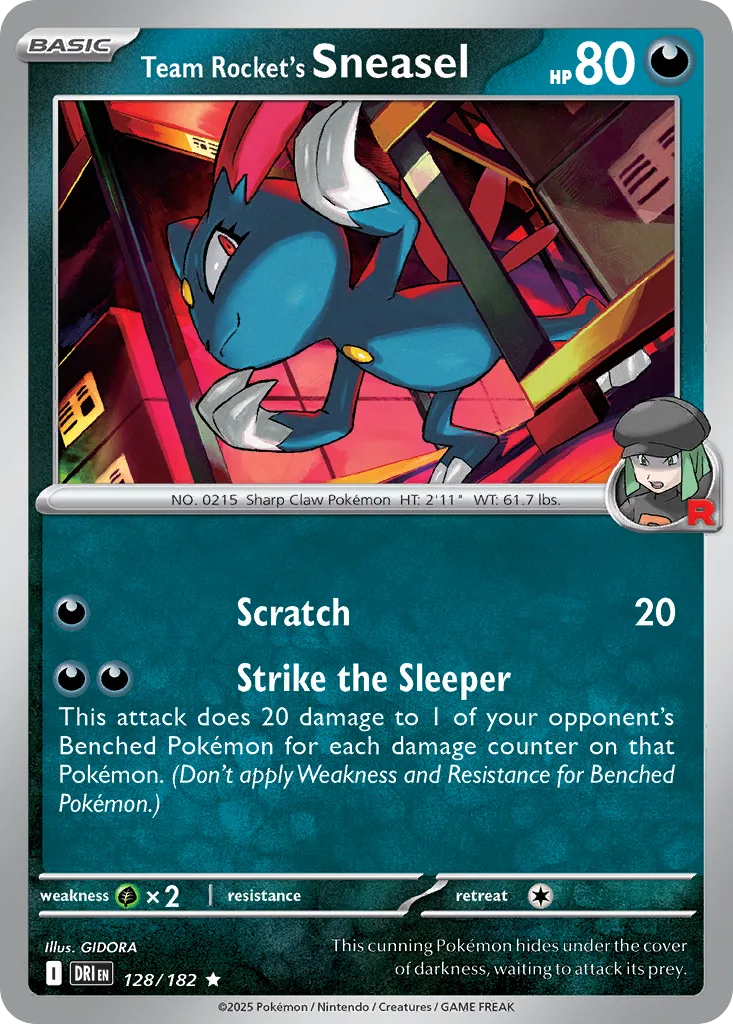 Team Rocket's Sneasel - HOLO (DRI 128) – Destined Rivals – Normal