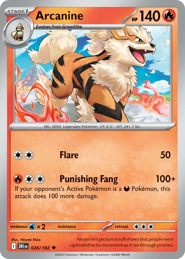 Arcanine (DRI 028) – Destined Rivals – Normal