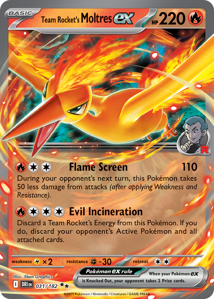 Team Rocket's Moltres ex (DRI 031) – Destined Rivals – Normal