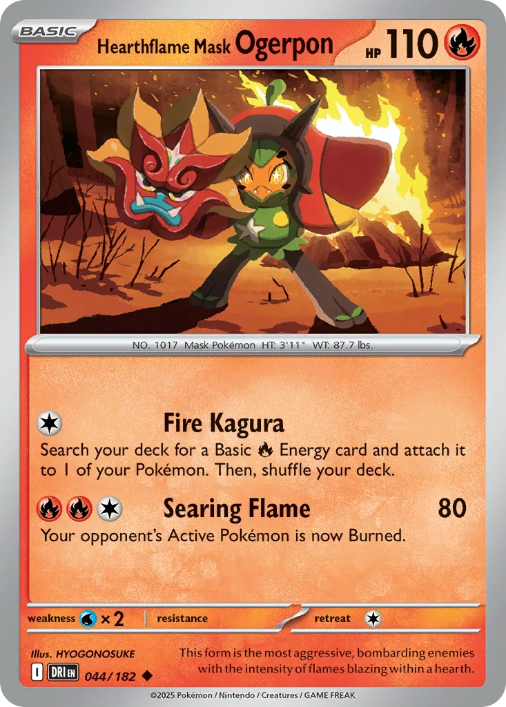 Hearthflame Mask Ogerpon (DRI 044) – Destined Rivals – Normal