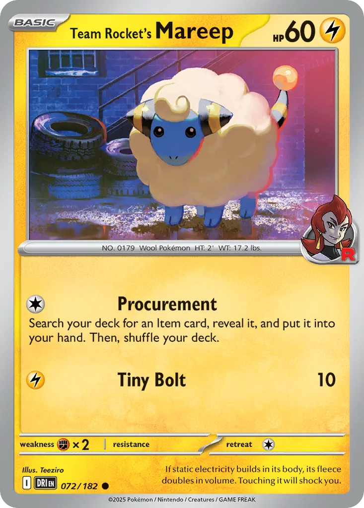 Team Rocket's Mareep (DRI 072) – Destined Rivals – Normal