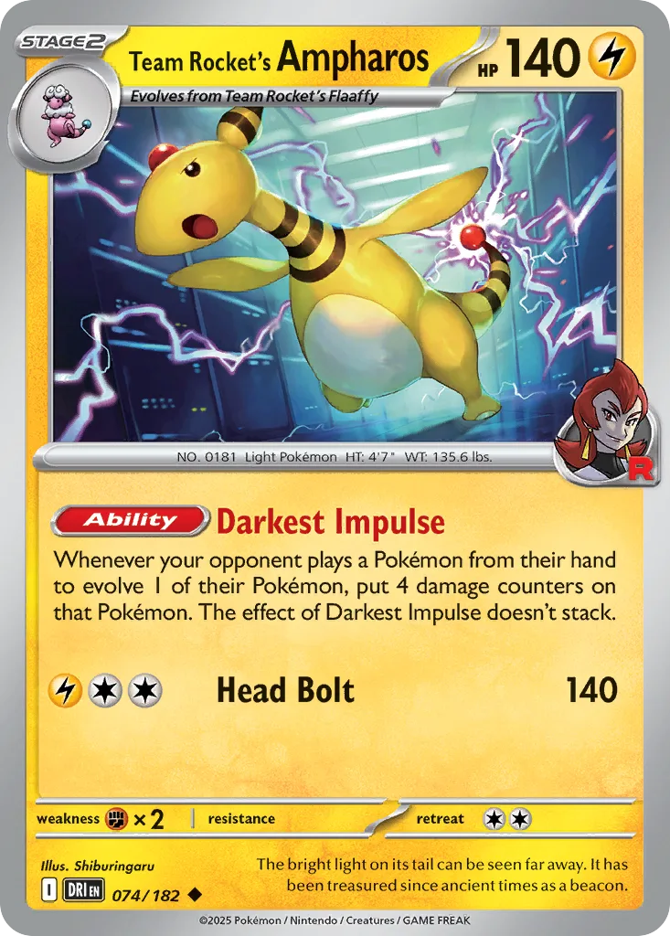 Team Rocket's Ampharos (DRI 074) – Destined Rivals – Normal