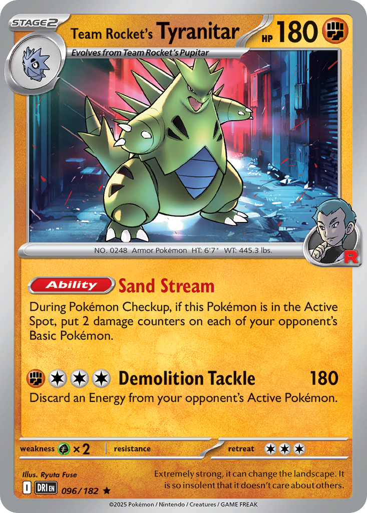 Team Rocket's Tyranitar - HOLO (DRI 096) – Destined Rivals – Normal