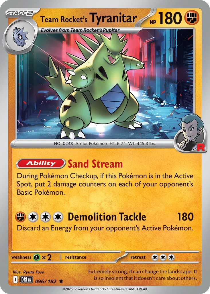 Team Rocket's Tyranitar - HOLO (DRI 096) – Destined Rivals – Normal