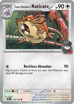 Team Rocket's Raticate – Destined Rivals – Reverse Holo