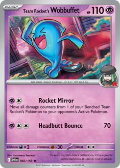 Team Rocket's Wobbuffet – Destined Rivals – Reverse Holo
