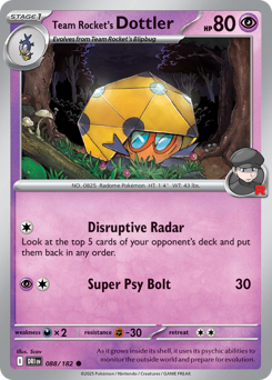 Team Rocket's Dottler – Destined Rivals – Reverse Holo