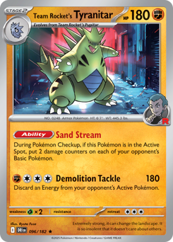Team Rocket's Tyranitar - HOLO – Destined Rivals – Normal