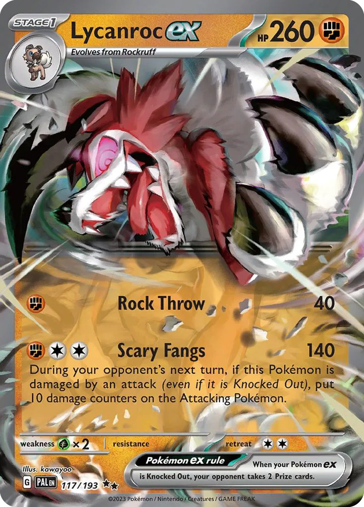 Lycanroc ex (PAL 117) – Paldea Evolved – Normal
