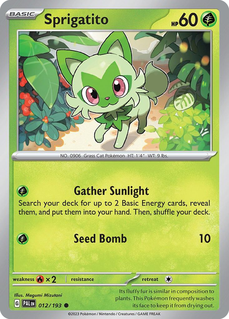 Sprigatito (sv2 012) – Paldea Evolved – Reverse Holo