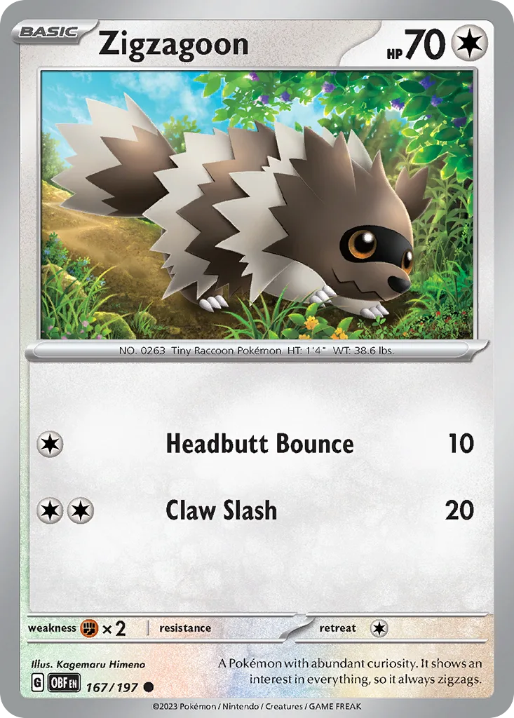 Zigzagoon (OBF 167) – Obsidian Flames – Normal
