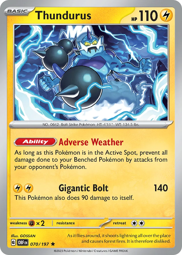 Thundurus (OBF 070) – Obsidian Flames – Normal