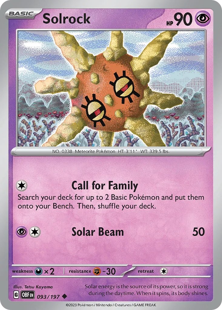 Solrock (OBF 093) – Obsidian Flames – Normal