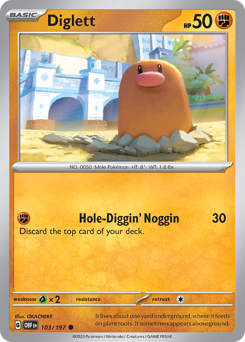 Diglett • Obsidian Flames • Reverse Holo