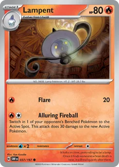 Lampent • Obsidian Flames • Reverse Holo