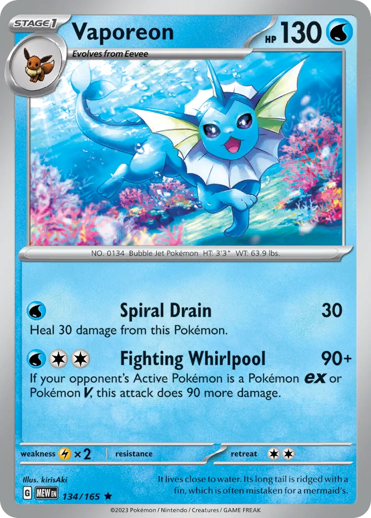 Vaporeon (MEW 134) – 151 – Normal