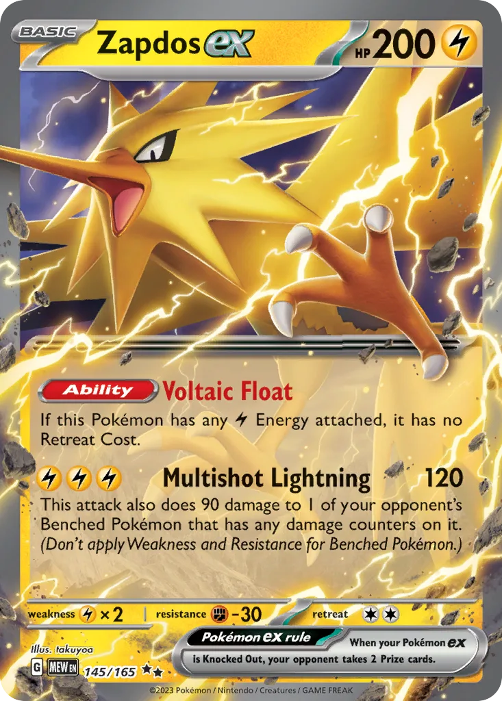 Zapdos ex (MEW 145) – 151 – Normal