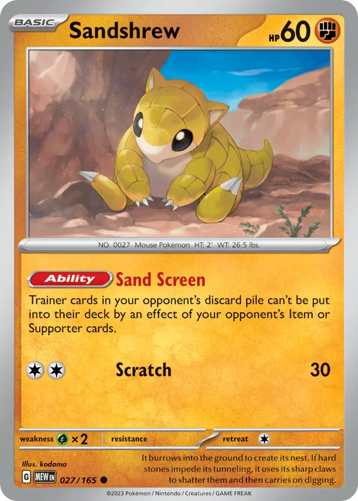 Sandshrew (MEW 027) – 151 – Normal