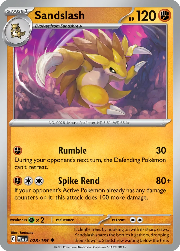 Sandslash (MEW 028) – 151 – Normal