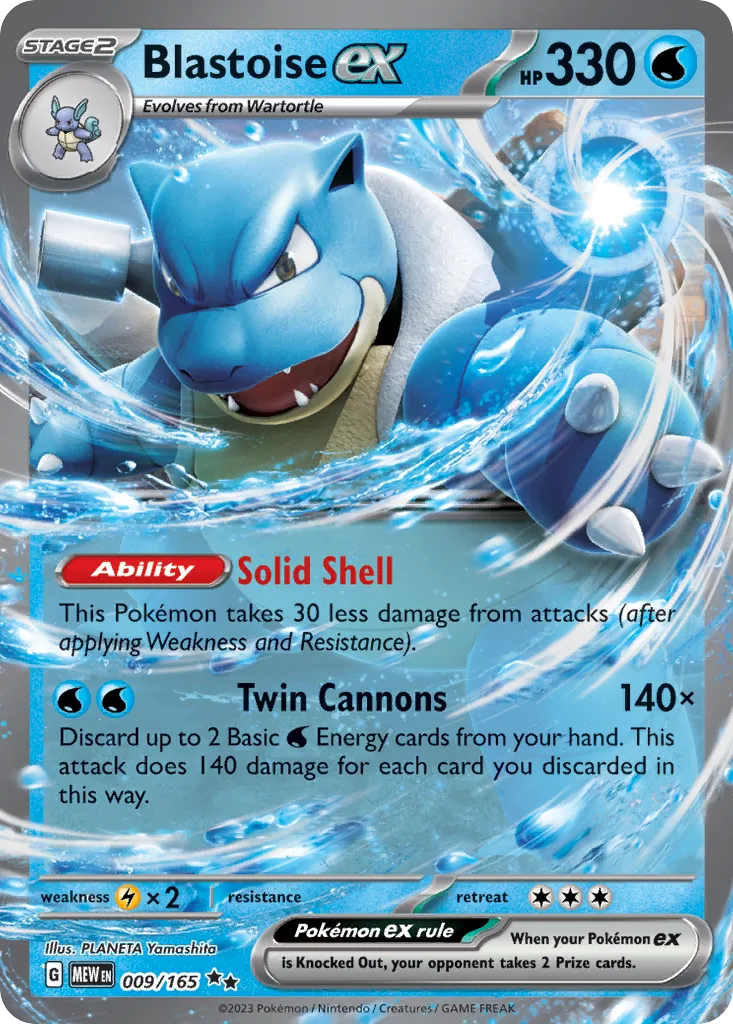 Blastoise ex (MEW 009) – 151 – Normal