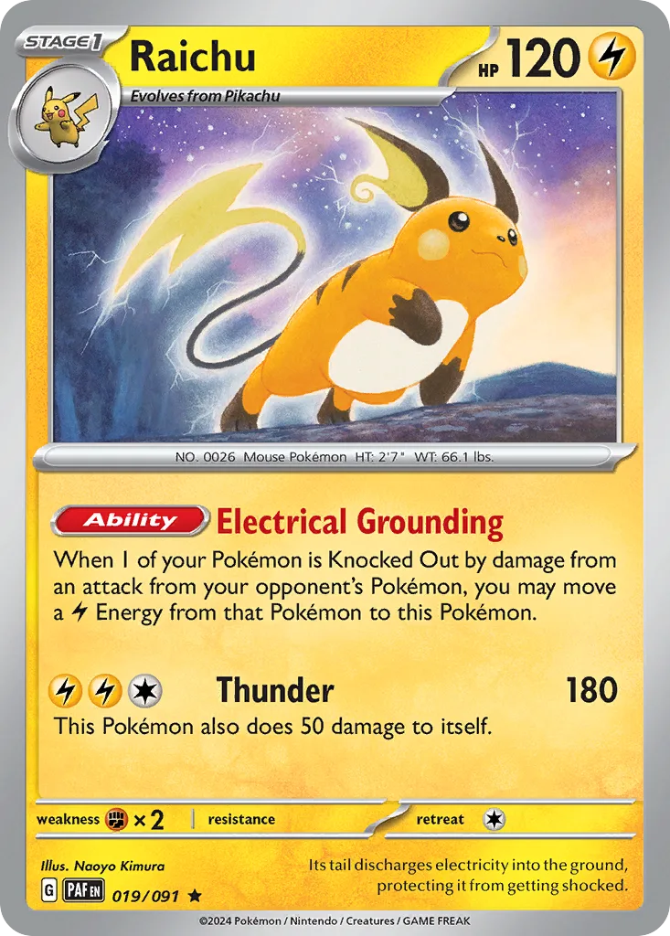 Raichu - HOLO (PAF 019) – Paldean Fates – Normal
